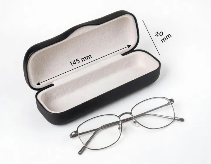 Eyewear cases dimension and fit check illustration